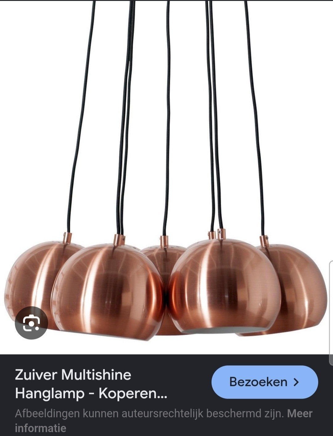 Zuiver Multishine Koperen Hanglamp - 7 Bollen, Ophalen, 50 tot 75 cm, Modern, Industrieel, Koper, Zo goed als nieuw