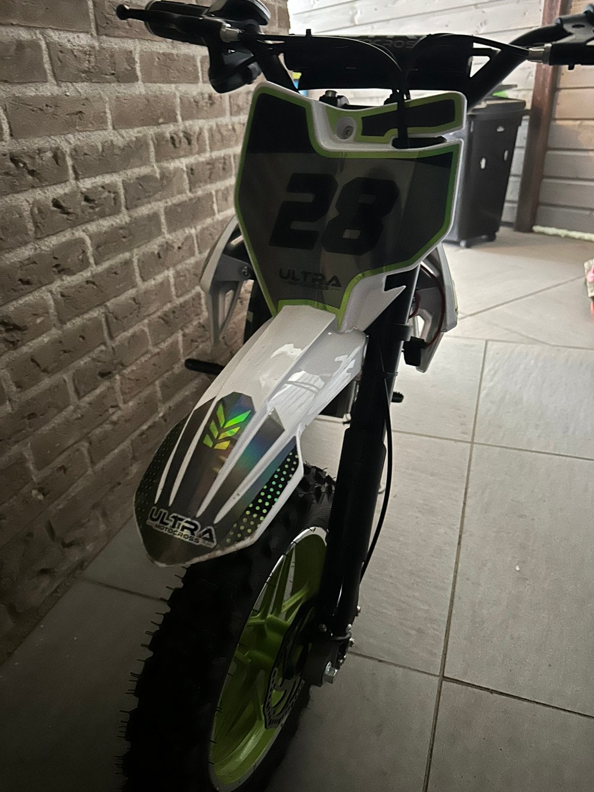 Elektrische Kindercrossmotor 1000W in Groen Offroad Plezier, Fietsen en Brommers, Ophalen, Zo goed als nieuw, Overige merken