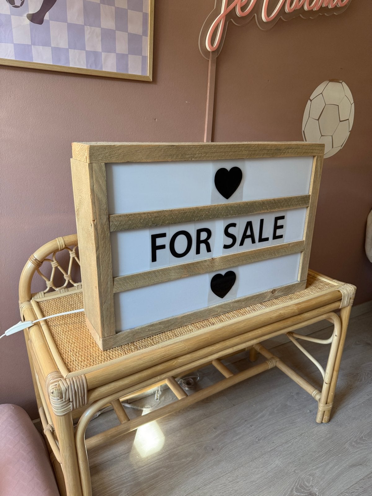 Houten Lightbox / Lichtbak met letters – Compleet, Ophalen, Hout, Gebruikt, Meerkleurig