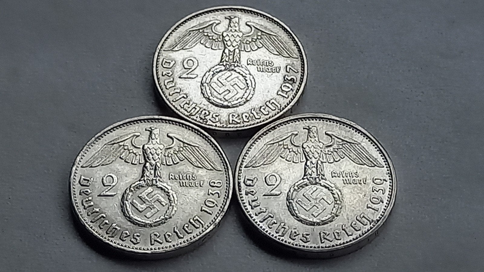 WO2 3x 2 Reichsmark zilver nazi duitsland 1, Ophalen of Verzenden, Duitsland, Setje, Zilver