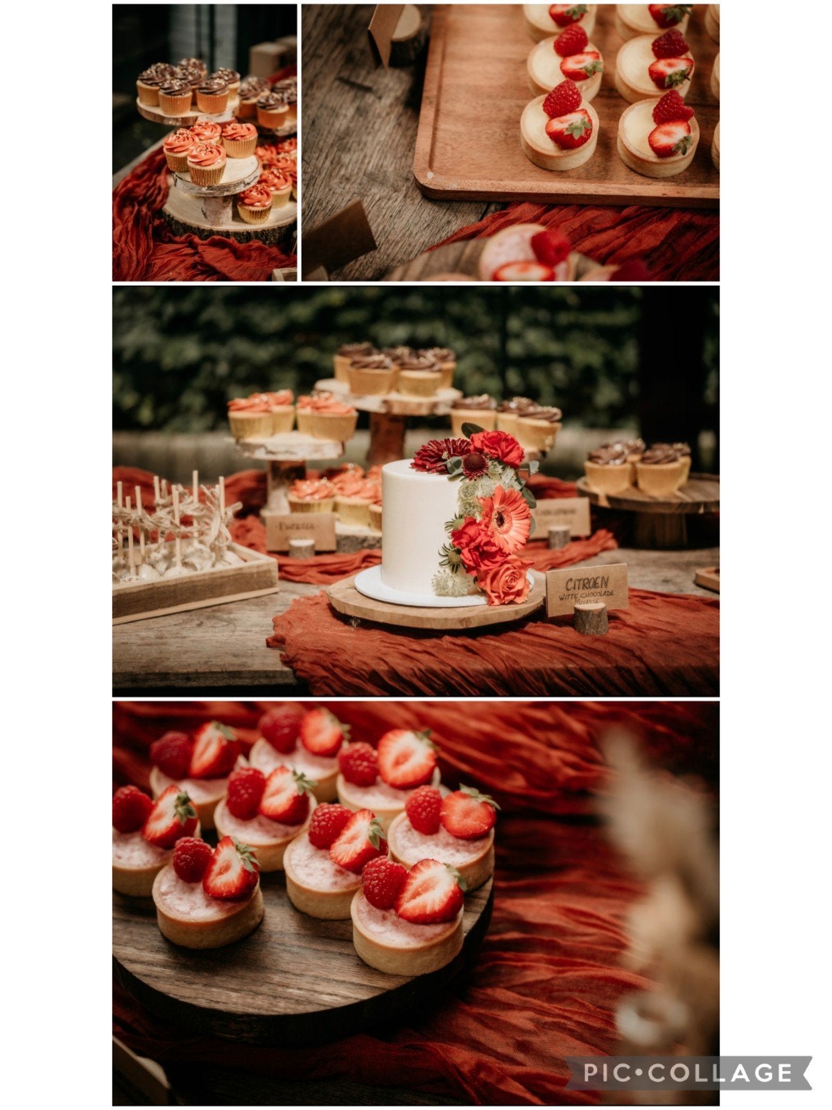 Houten set sweettable/taartjes/gebakjes bruiloft babyshower, Hobby en Vrije tijd, Ophalen of Verzenden, Taarten, Versiering