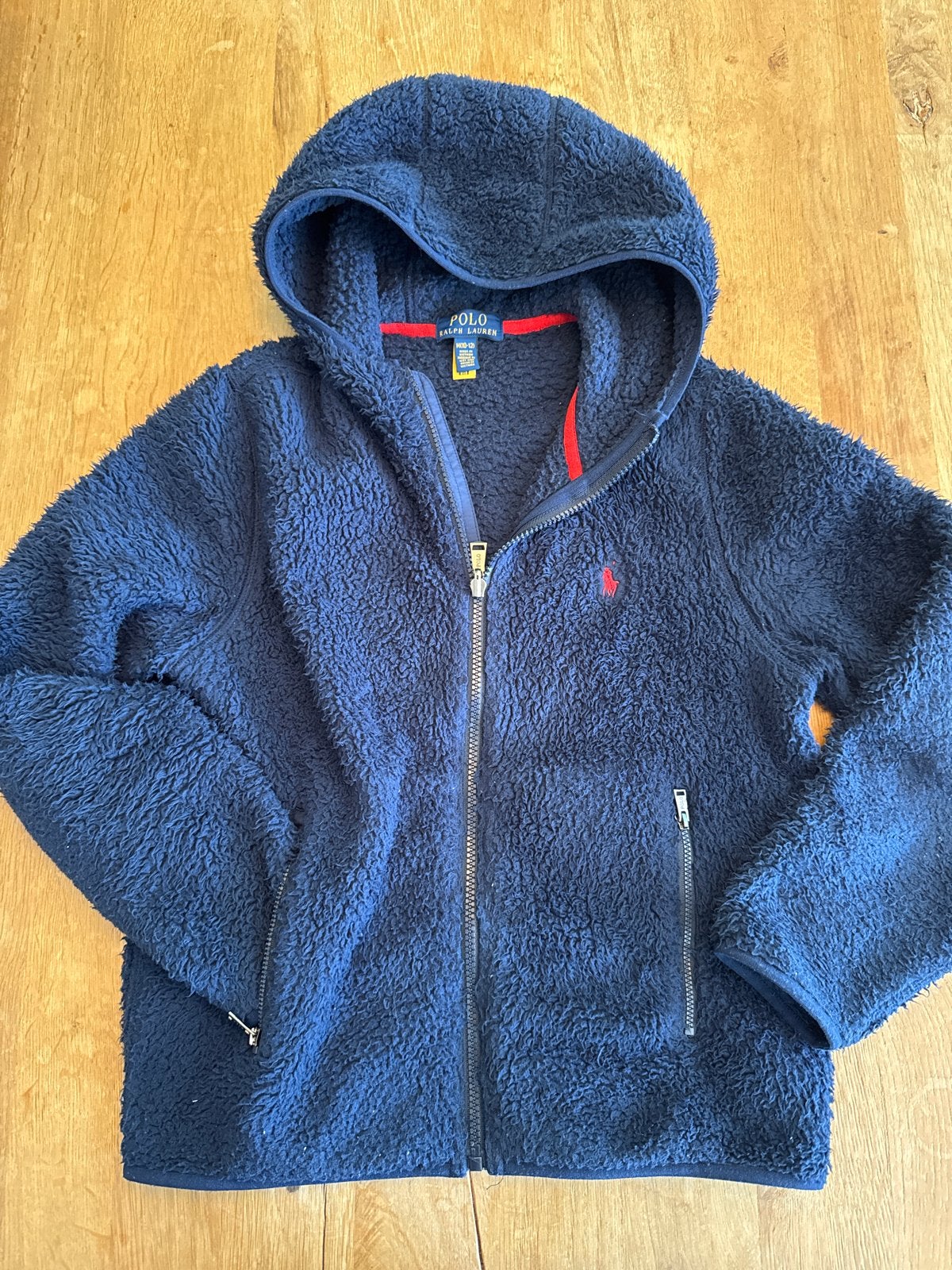 Ralph Lauren teddy jack/vest blauw (M, 10-12 jaar), Ophalen of Verzenden, Zo goed als nieuw, Jongen, Trui of Vest