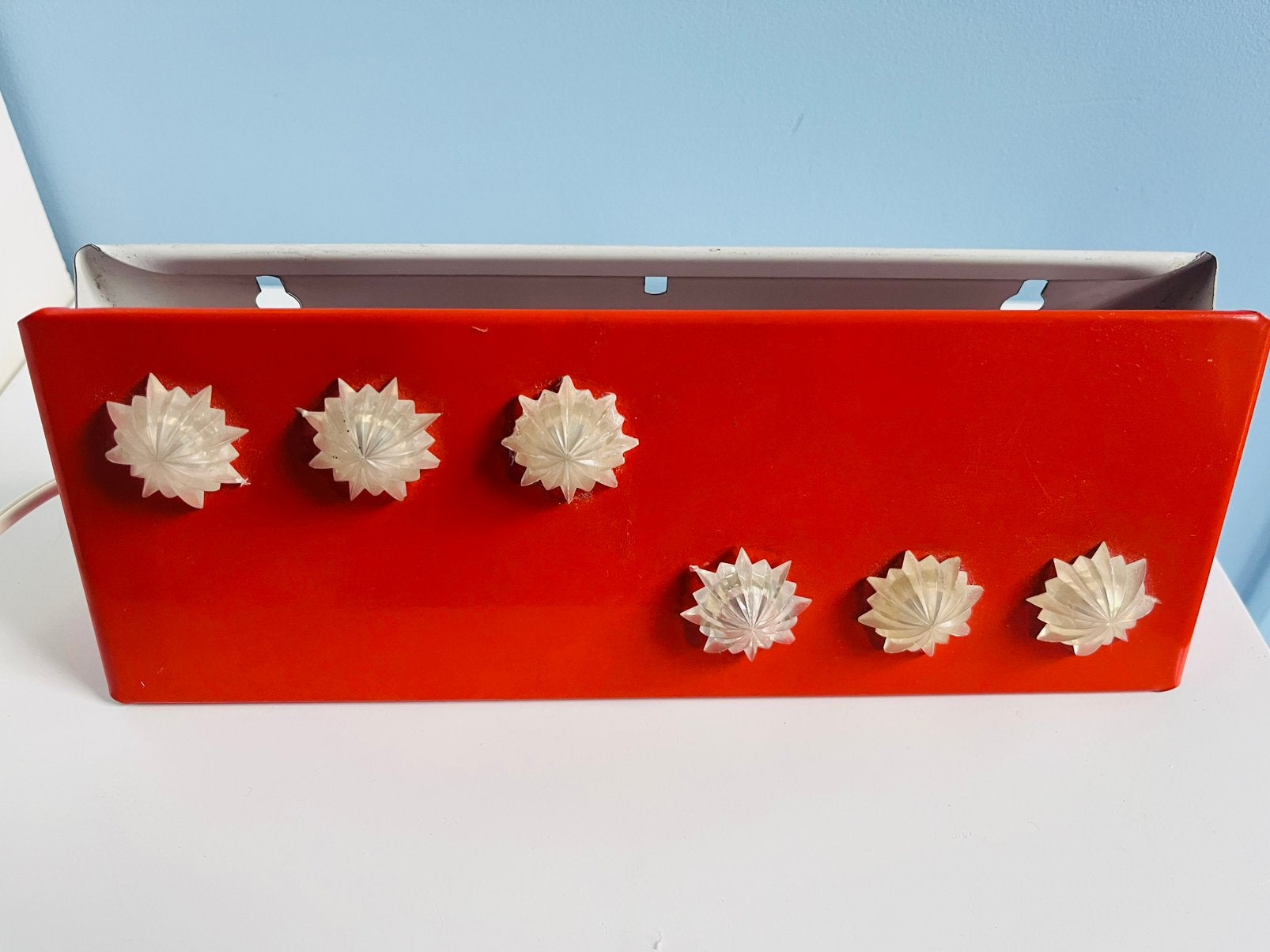 Vintage oranje bedlampje Herda jaren 60., Ophalen of Verzenden