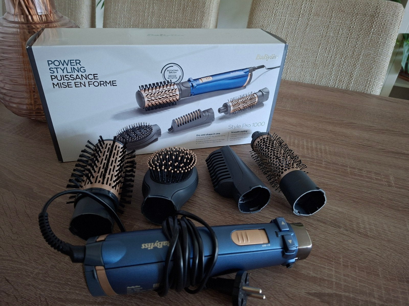 Babyliss Style Pro 1000 Föhnborstel met accessoires, Witgoed en Apparatuur, Ophalen of Verzenden, Zo goed als nieuw, Haarverzorging