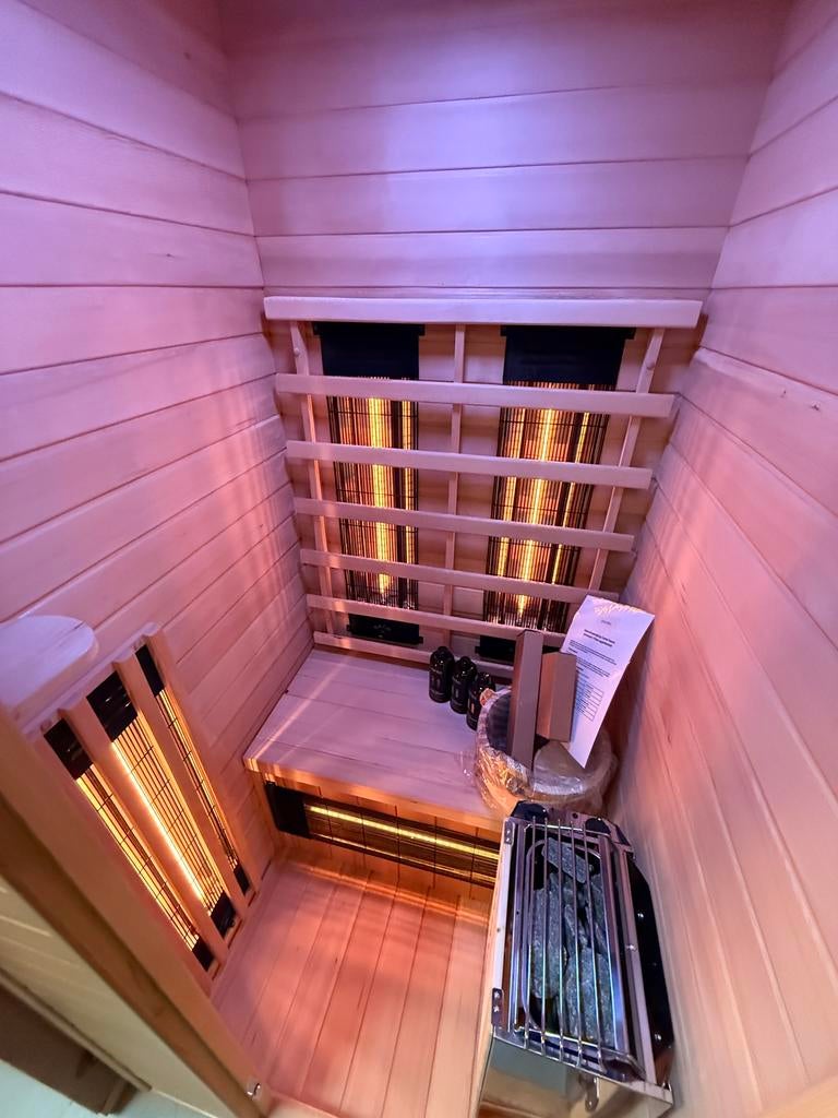 Combi Sauna (Infrarood + Fins) - GRATIS BEZORGD + GEMONTEERD, Sport en Fitness, Sauna, Ophalen of Verzenden, Zo goed als nieuw