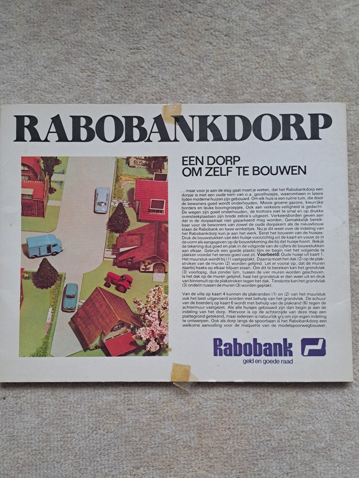 6 bouwplaten rabobankdorp, Hobby en Vrije tijd, Knutselen, Ophalen of Verzenden