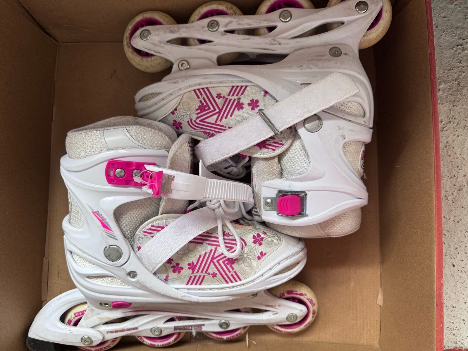 Roces Jokey 3.0 Girl Inline Skates - Wit/Roze (Maat 34-37), Ophalen, Verstelbaar, Gebruikt, Kinderen
