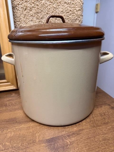 Vintage Weck Emaille Inmaakpan met Deksel, Antiek en Kunst, Ophalen of Verzenden
