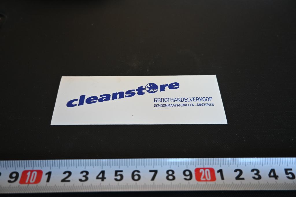 sticker CLEANSTORE groothandel schoonmaakart/machines, Ophalen, Zo goed als nieuw
