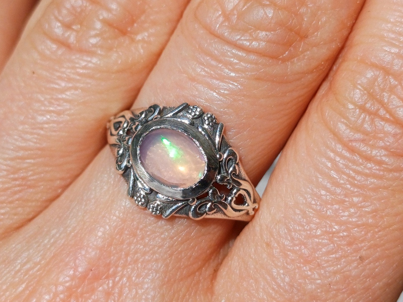 Vanoli 925 zilveren ring met Ethiopische opaal maat 18,5, Daiva1973@hotmail.com, 18 tot 19, Vanoli, Overige kleuren