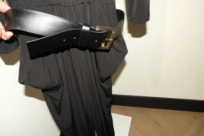 Michael Kors stretch jumpsuit zwart mooie riem erbij mt S, Kleding | Dames, Jumpsuits, Michael Kors, Verzenden, Zwart, Zo goed als nieuw