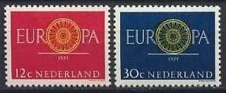 Nederland NVPH nr 745/6 ongebruikt Europazegels 1960, Ophalen of Verzenden, Na 1940, Postfris