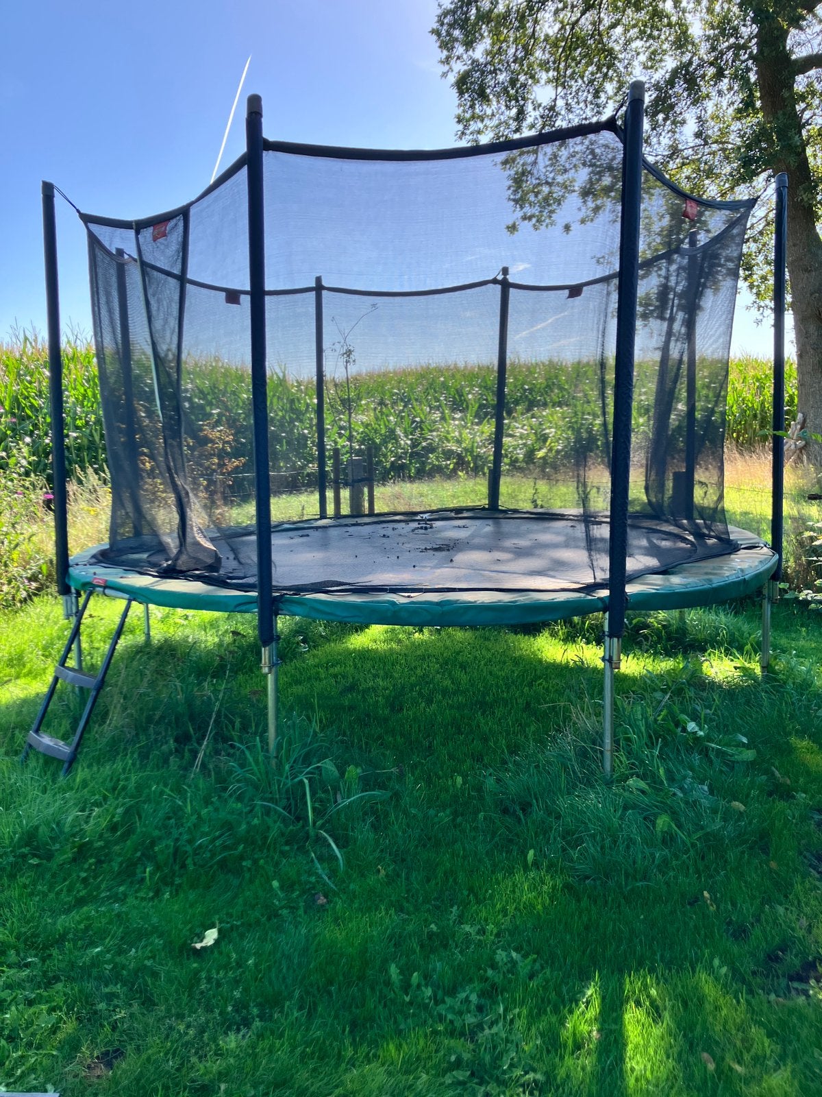 Grote Berg trampoline met veiligheidsnet, Ophalen, Gebruikt