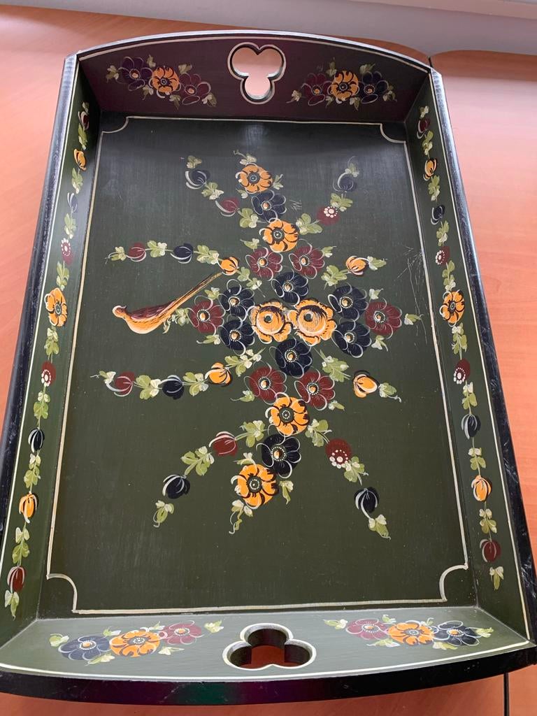 Antiek Friese beschilderde dienblad - Feenstra Workum, Antiek en Kunst, Ophalen of Verzenden
