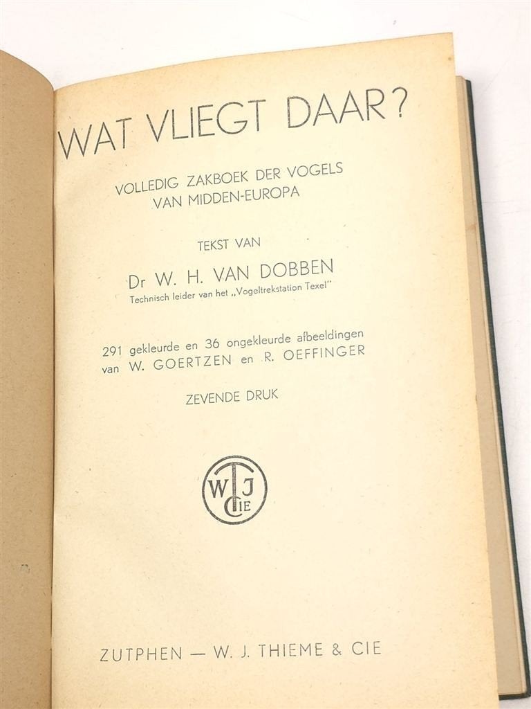 Wat Vliegt Daar? — Vintage Vogelboek met Kleurenplaten 1949, Ophalen of Verzenden, Gelezen, Vogels