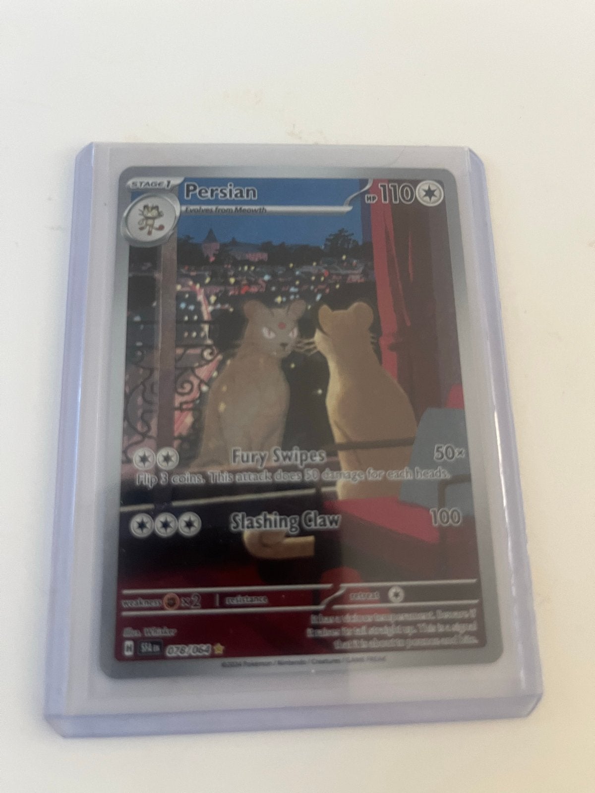 Pokémon Kaart Persian SFA 078 (Perzische Kat) - Zeldzaam, Ophalen, Zo goed als nieuw, Losse kaart