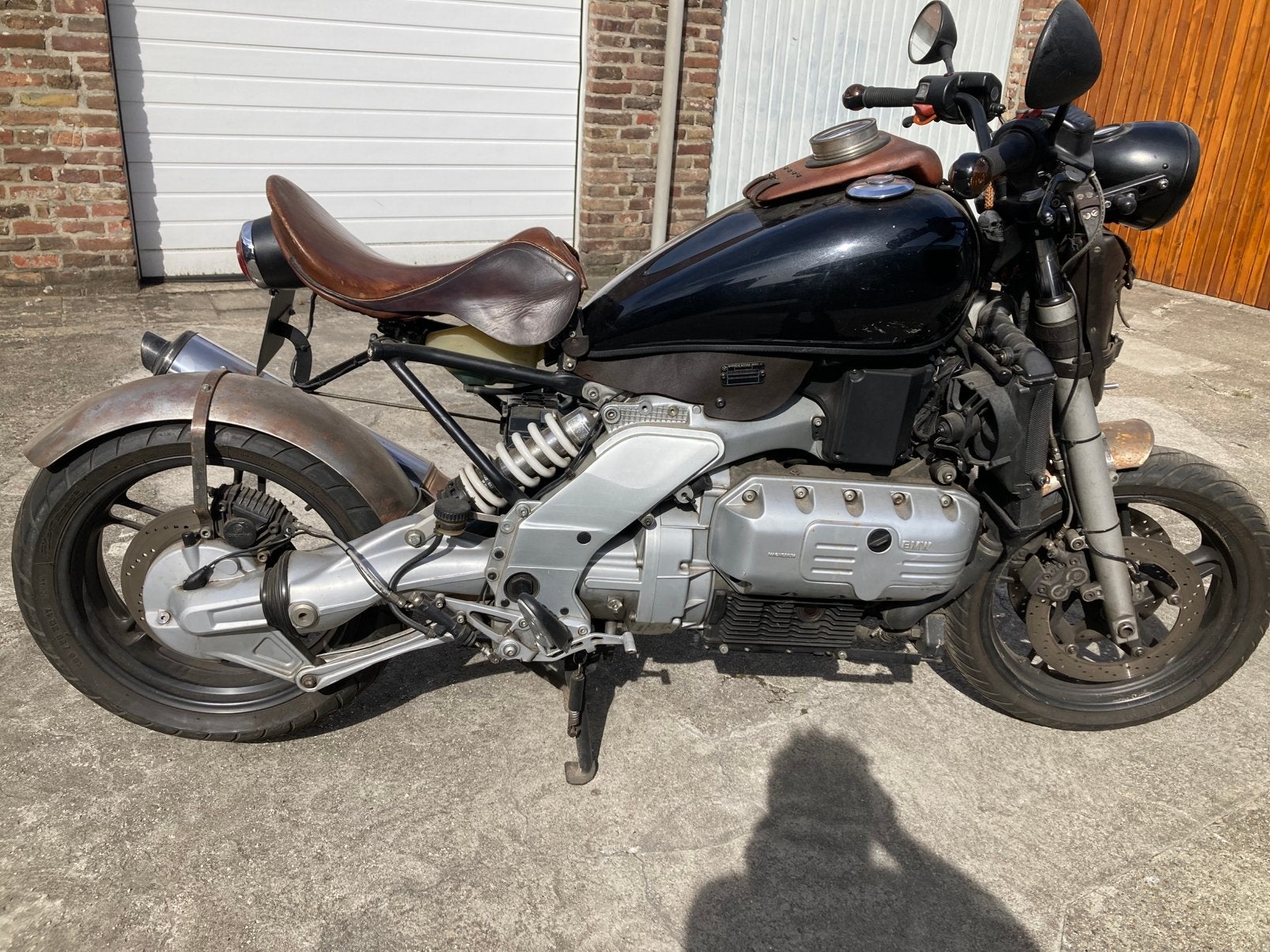 Ratbike op basis BMW K1200RS met leer- en houtaccenten, Cardan-aandrijving, 4 cilinders, Motorrijbewijs A, Gebruikt
