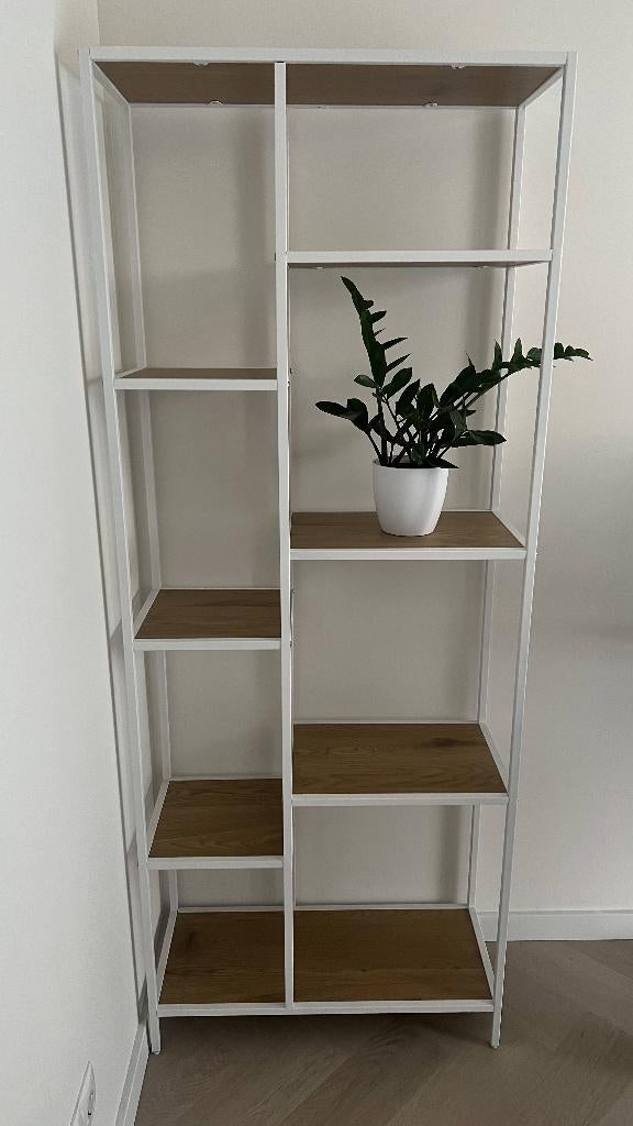 Wandrek / Stellingkast warm eiken kleur en wit, Ophalen, Zo goed als nieuw