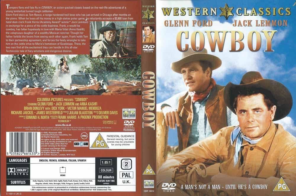 Cowboy 1958 DVD met Glenn Ford, Jack Lemmon, Alle leeftijden, Drama, Ophalen of Verzenden, Zo goed als nieuw