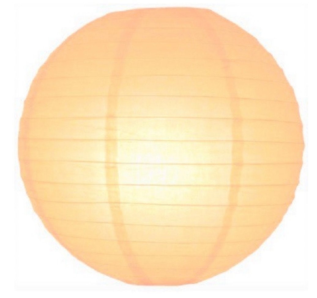20x Perzik/Pastel Oranje Rijstpapieren Lampionnen Ø35cm, Ophalen of Verzenden, Zo goed als nieuw, Versiering, Geboorte of Huwelijk