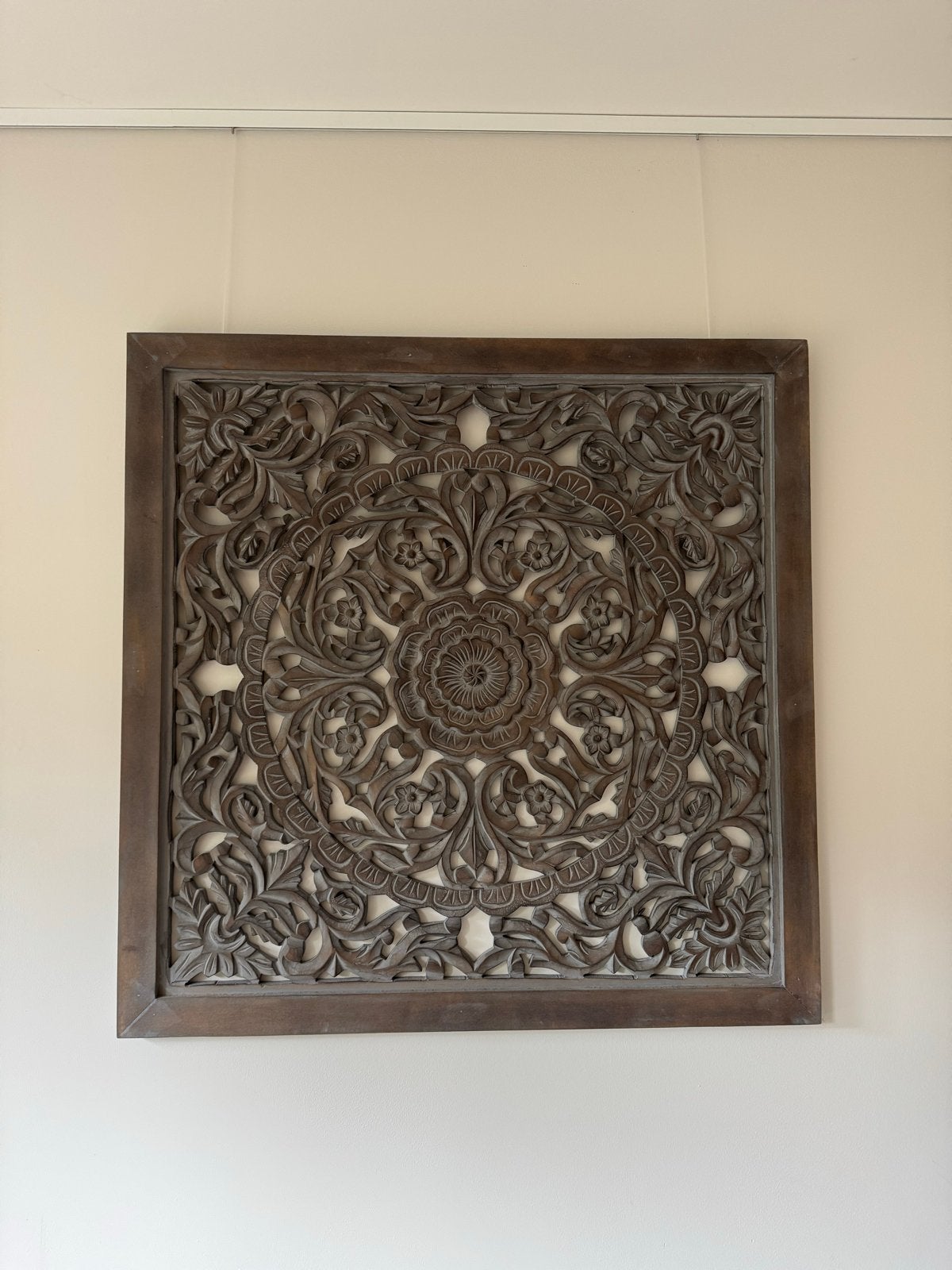 Prachtig handgesneden houten wandpaneel - Oosters design, Ophalen, Oosters, Hout, Zo goed als nieuw