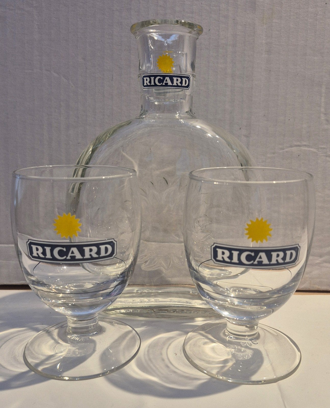 Ricard setje (U), Verzamelen, Glas en Borrelglaasjes, Ophalen of Verzenden, Zo goed als nieuw, Borrel- of Shotglas