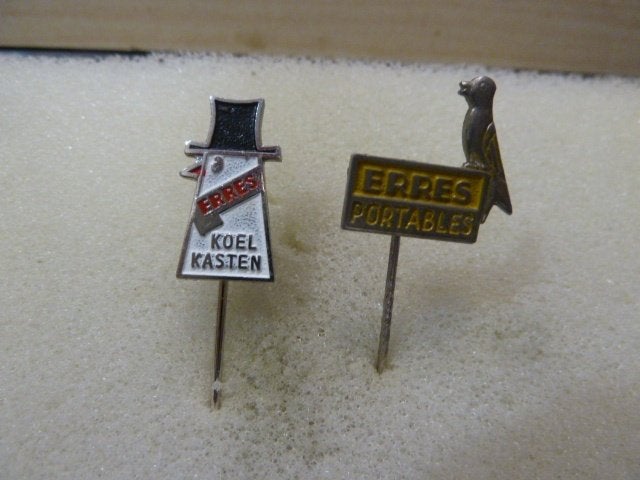 Vintage Erres reclame speldjes: Koelkasten & Portables, Ophalen of Verzenden, Gebruikt, Merk, Speldje of Pin