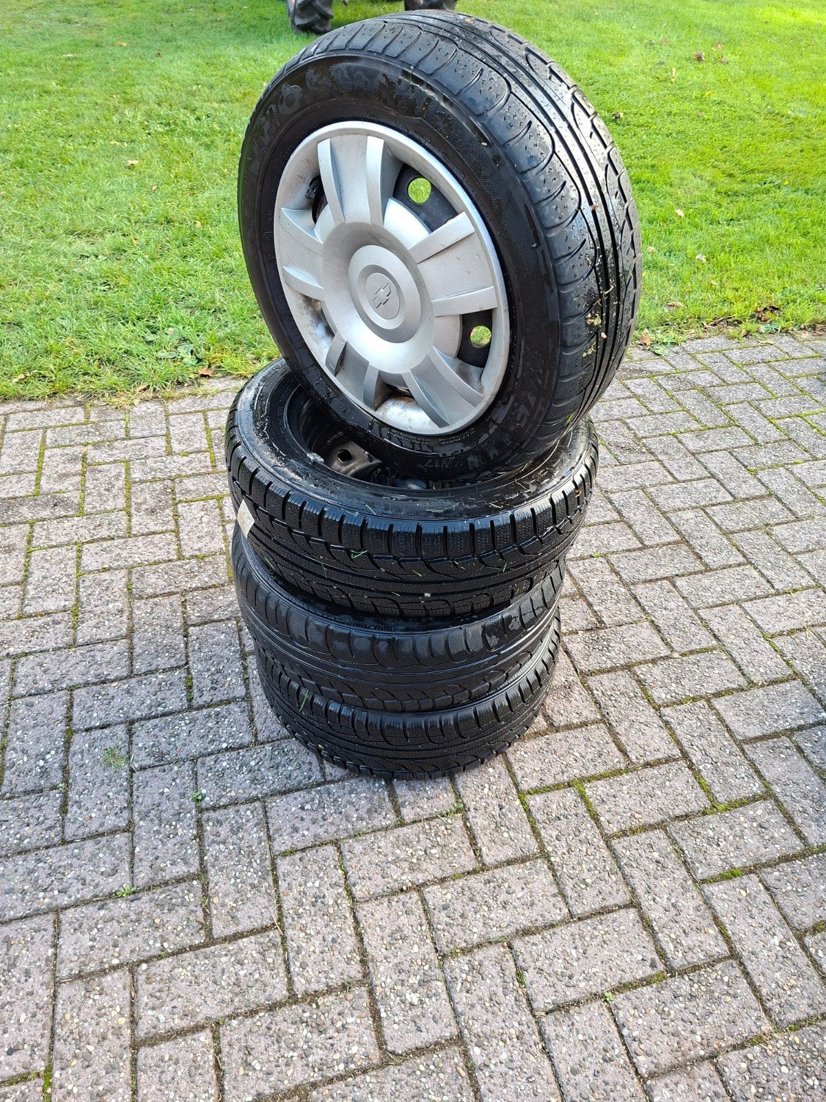 winterbandenset 185/60R14, Gebruikt, 15 inch, Banden en Velgen, Personenwagen