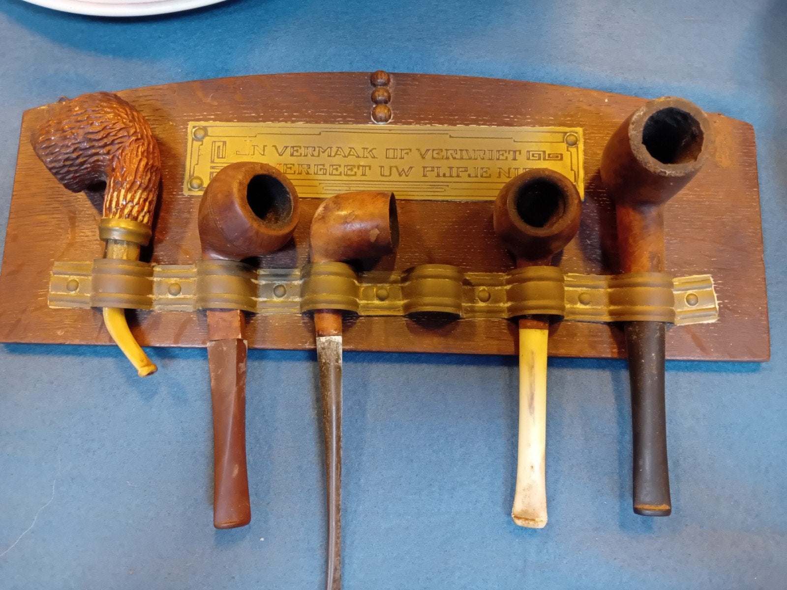 Vintage Pijpenrek met 5 Pijpen, Ophalen of Verzenden, Gebruikt, (Water)pijp