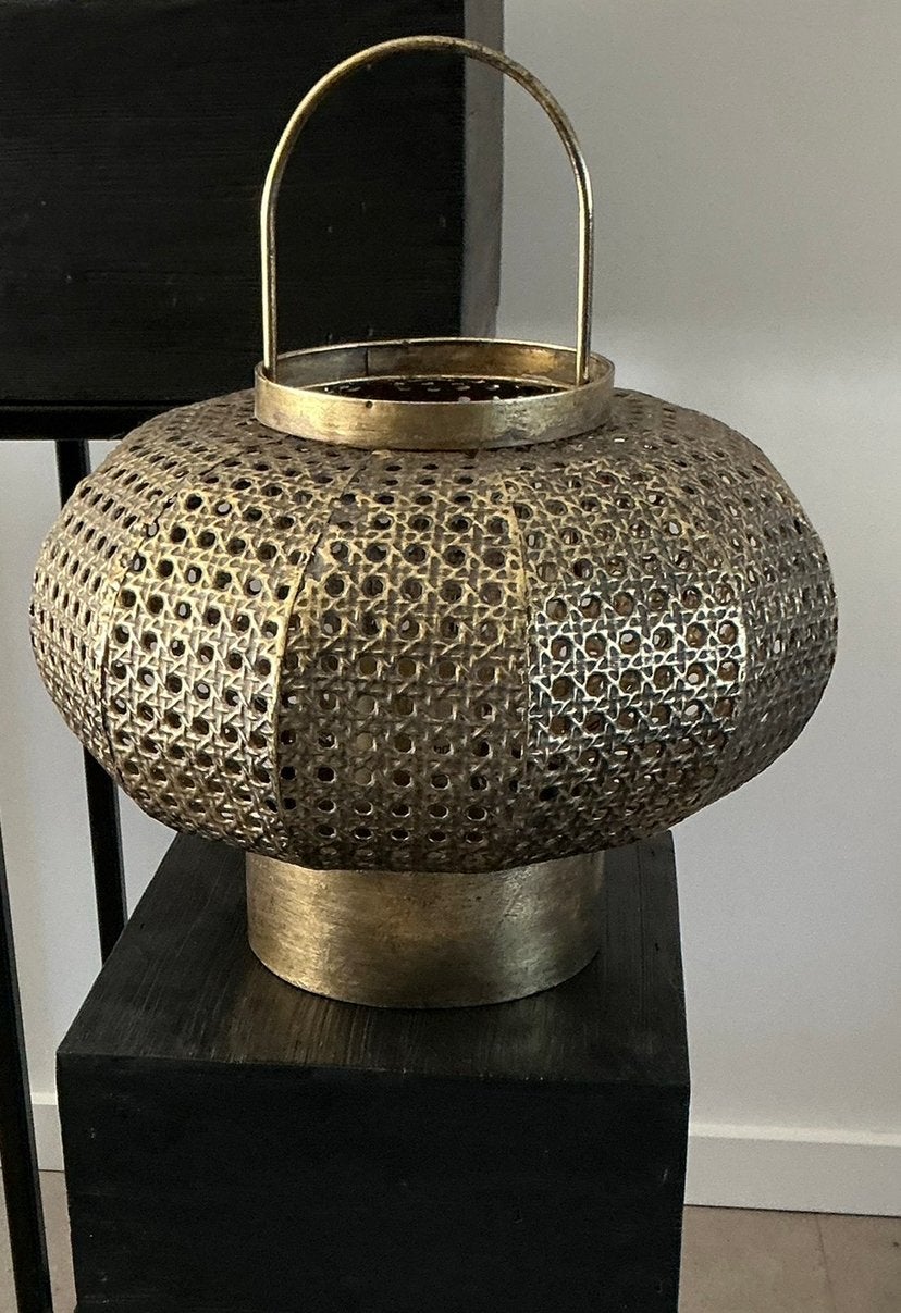 Groot metalen windlicht, Ophalen of Verzenden, Zo goed als nieuw