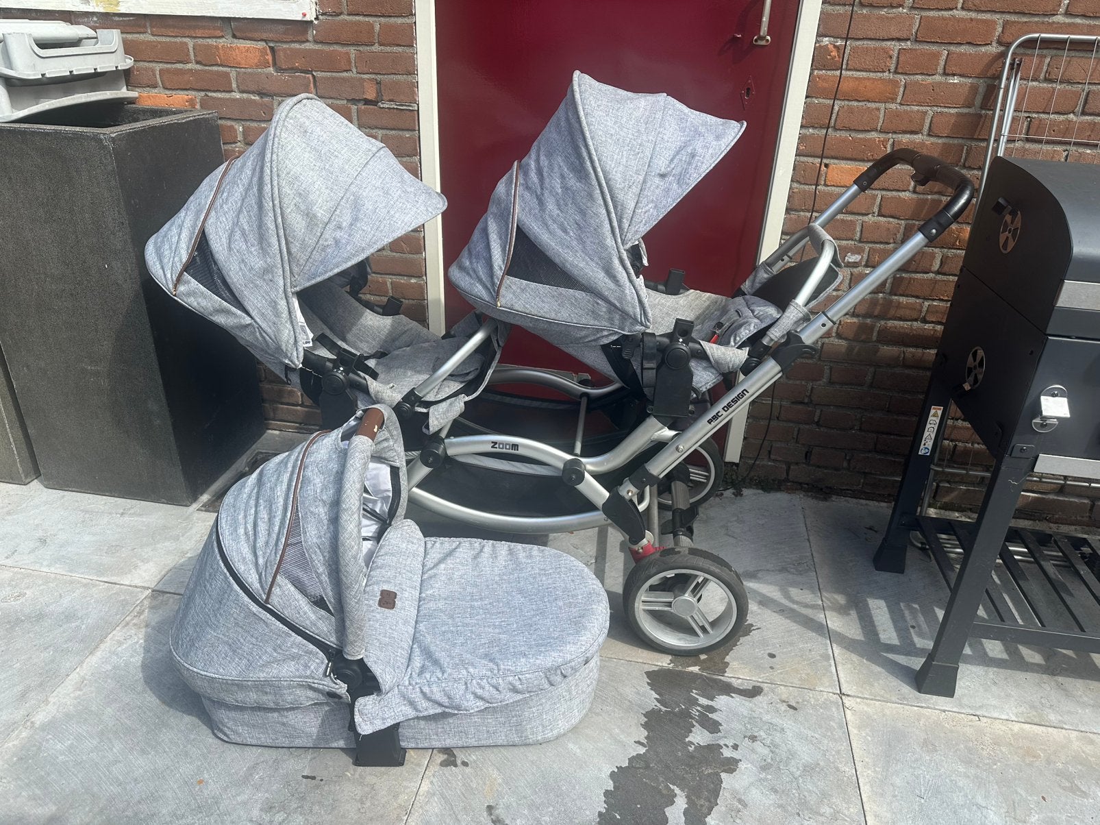 ABC Design Zoom duowagen  tweelingwagen + reiswieg + 2zitjes, Kinderen en Baby's, Kinderwagens en Combinaties, Ophalen, Zo goed als nieuw