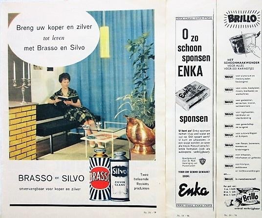 27 vintage advertenties reclames schoonmaakproducten 57-71, Verzamelen, Merken en Reclamevoorwerpen, Ophalen of Verzenden