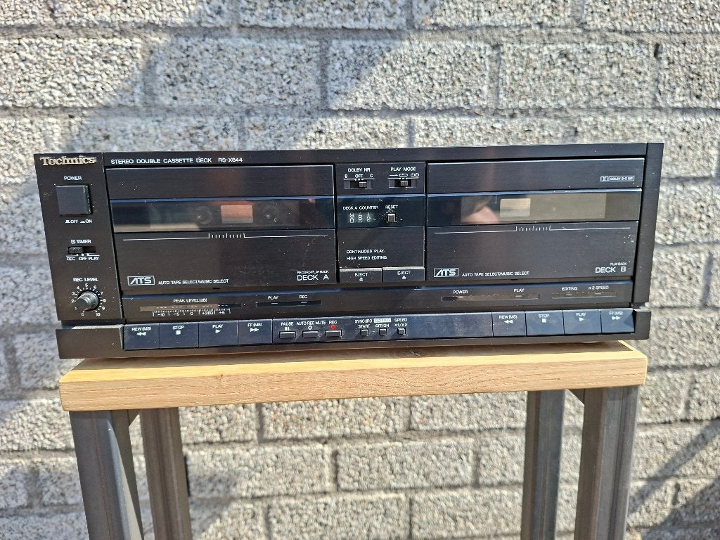 vintage technics dubbele cassettedeck rs x844, Ophalen of Verzenden, Dubbel, Overige merken, Auto-reverse