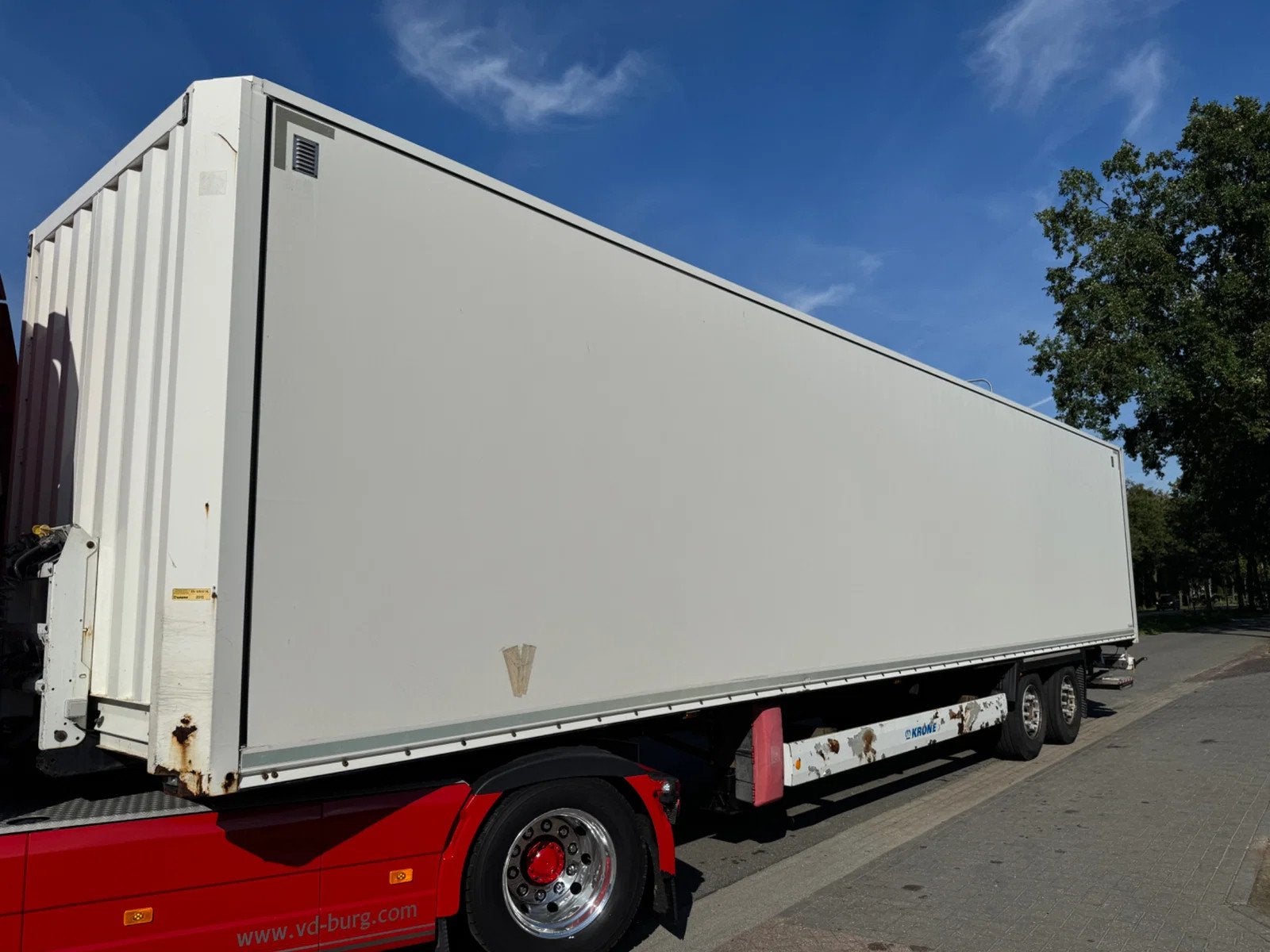 Krone SZ 2 ass gesloten oplegger (bj 2015), Auto's, Overige brandstoffen, Wit, Particulier, Aanhangers en Opleggers