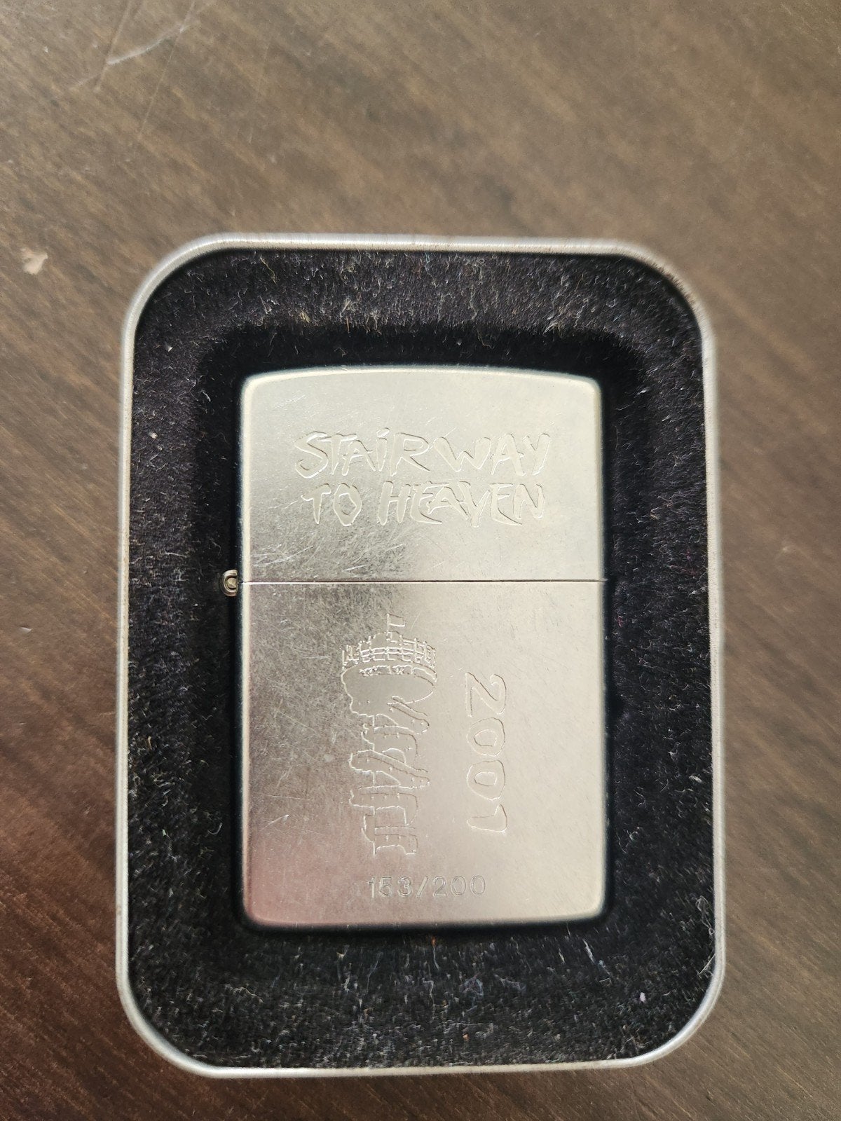 Zippo 2001 – Genummerd (153/200), Stairway to heaven, Ophalen of Verzenden, Aansteker