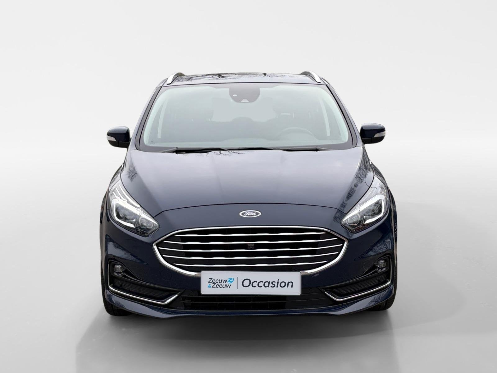 Ford S-Max Titanium 7pers. Hybrid Automaat | Adaptieve Cruis, Auto's, Ford, 12 maanden, Stof, Gebruikt, Blauw