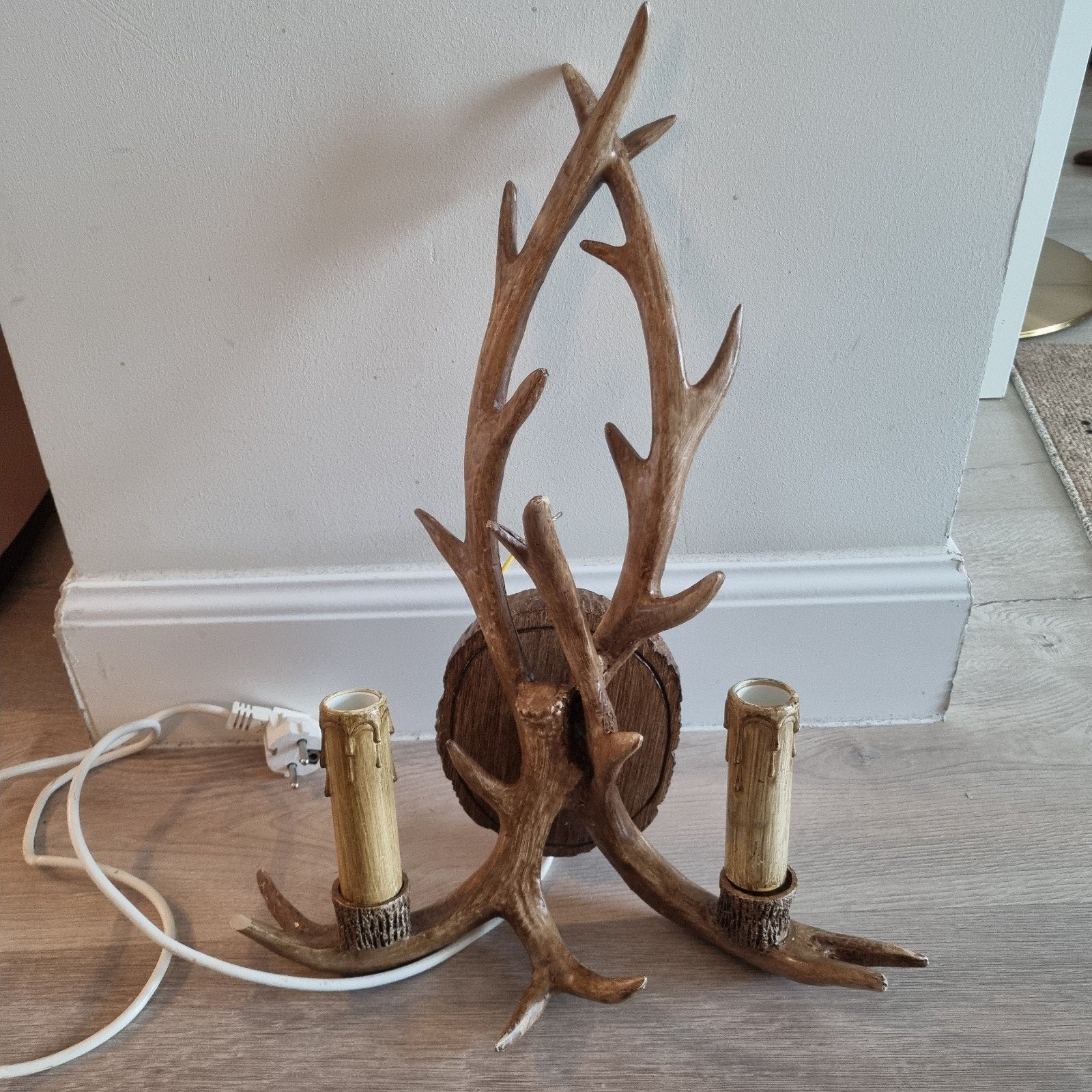 Herten Gewei Wandlamp van Hout - Uniek Design, Ophalen of Verzenden