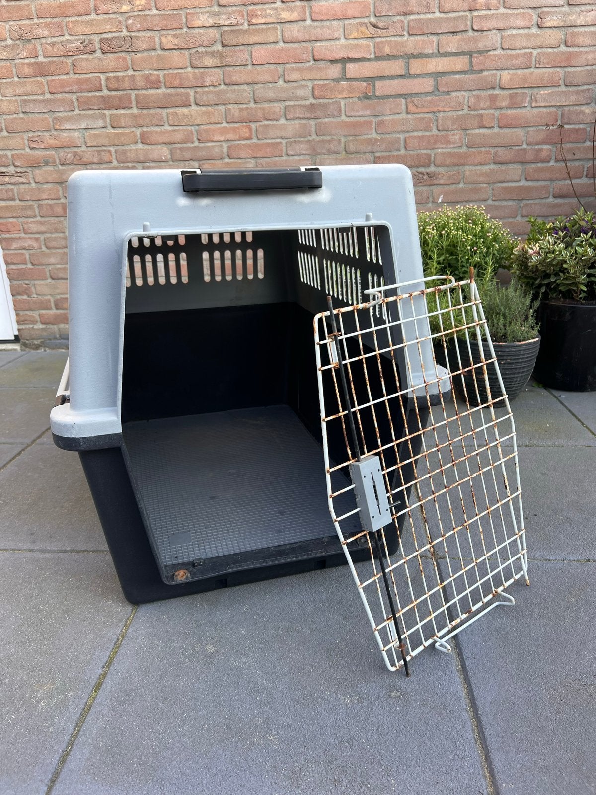 Ferplast Vervoersbox Atlas Pro Grijs - Hondentransportbox, Ophalen of Verzenden, Gebruikt