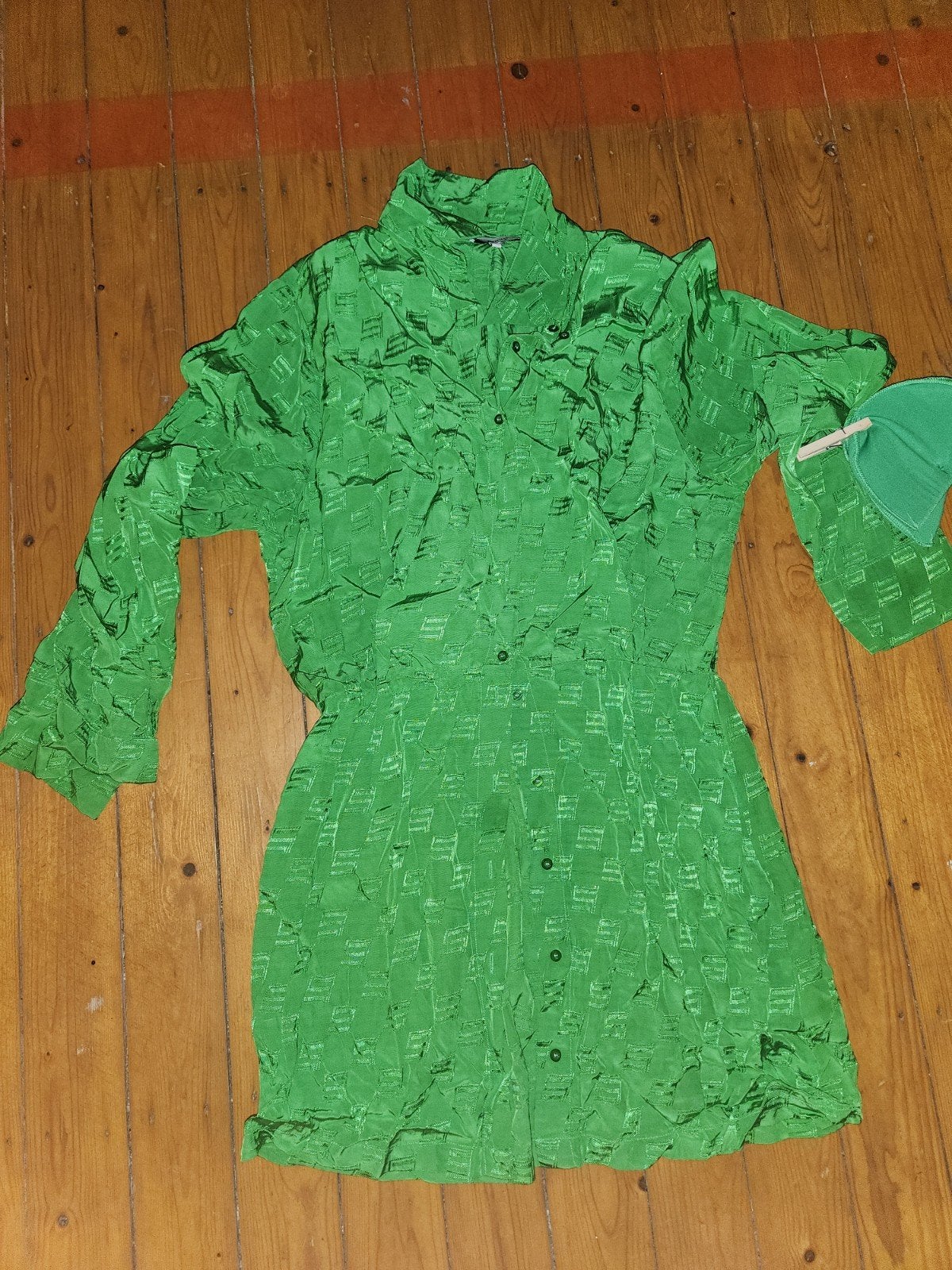 Shoeby x Monica Geuze Jacquard Jurk Groen - Maat XL, Kleding | Dames, Maat 46/48 (XL) of groter, Ophalen of Verzenden, Zo goed als nieuw