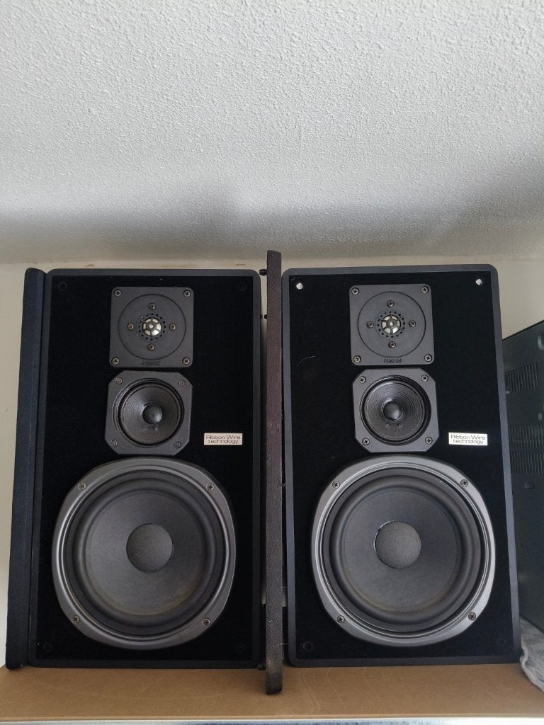 Magnat ALL Ribbon 5M speakers 3 way goede staat, Ophalen, Gebruikt, Magnat, 120 watt of meer