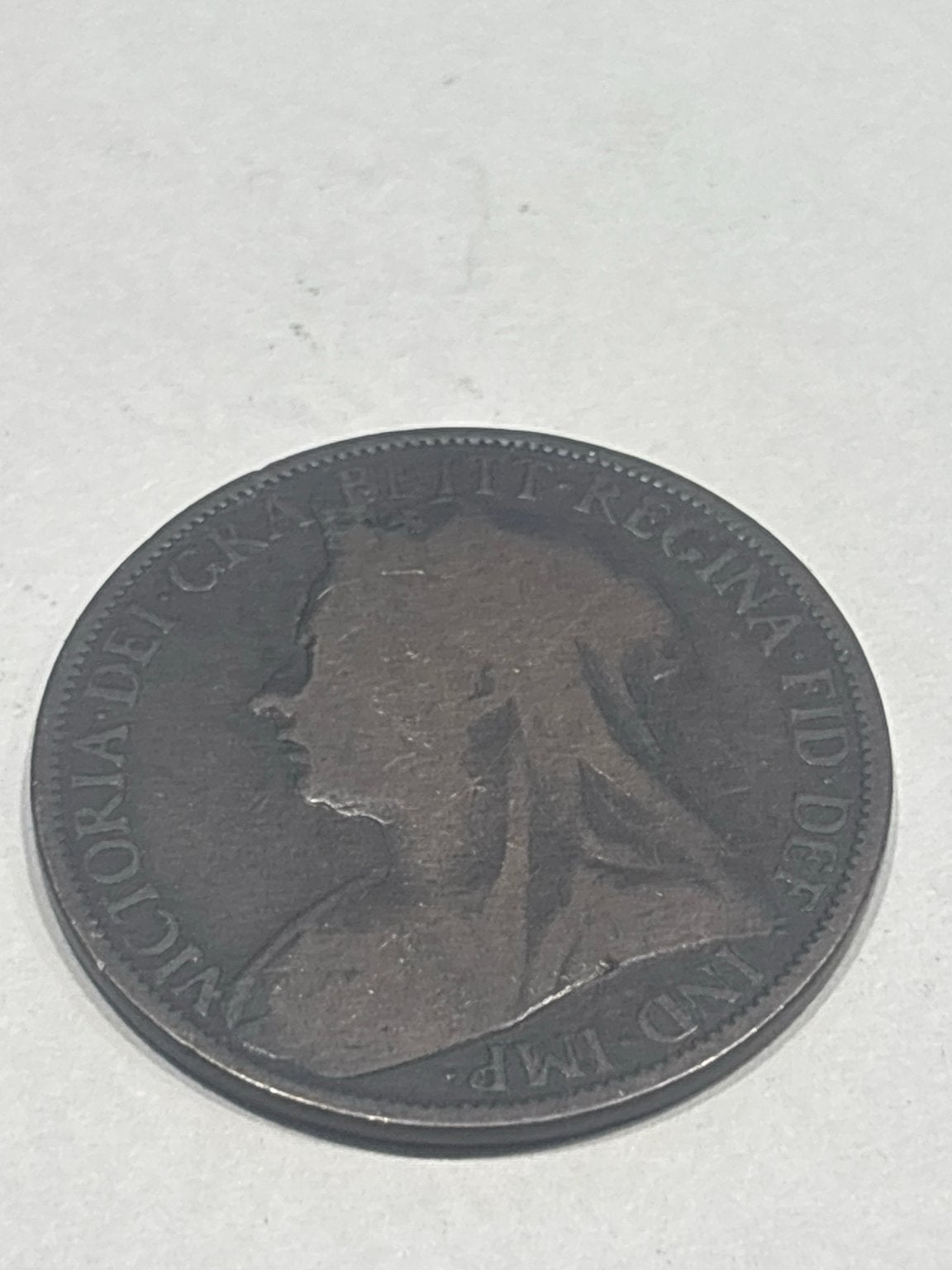 Engeland 1 Penny 1896 Queen Victoria – oude Britse munt, Ophalen of Verzenden, Overige landen
