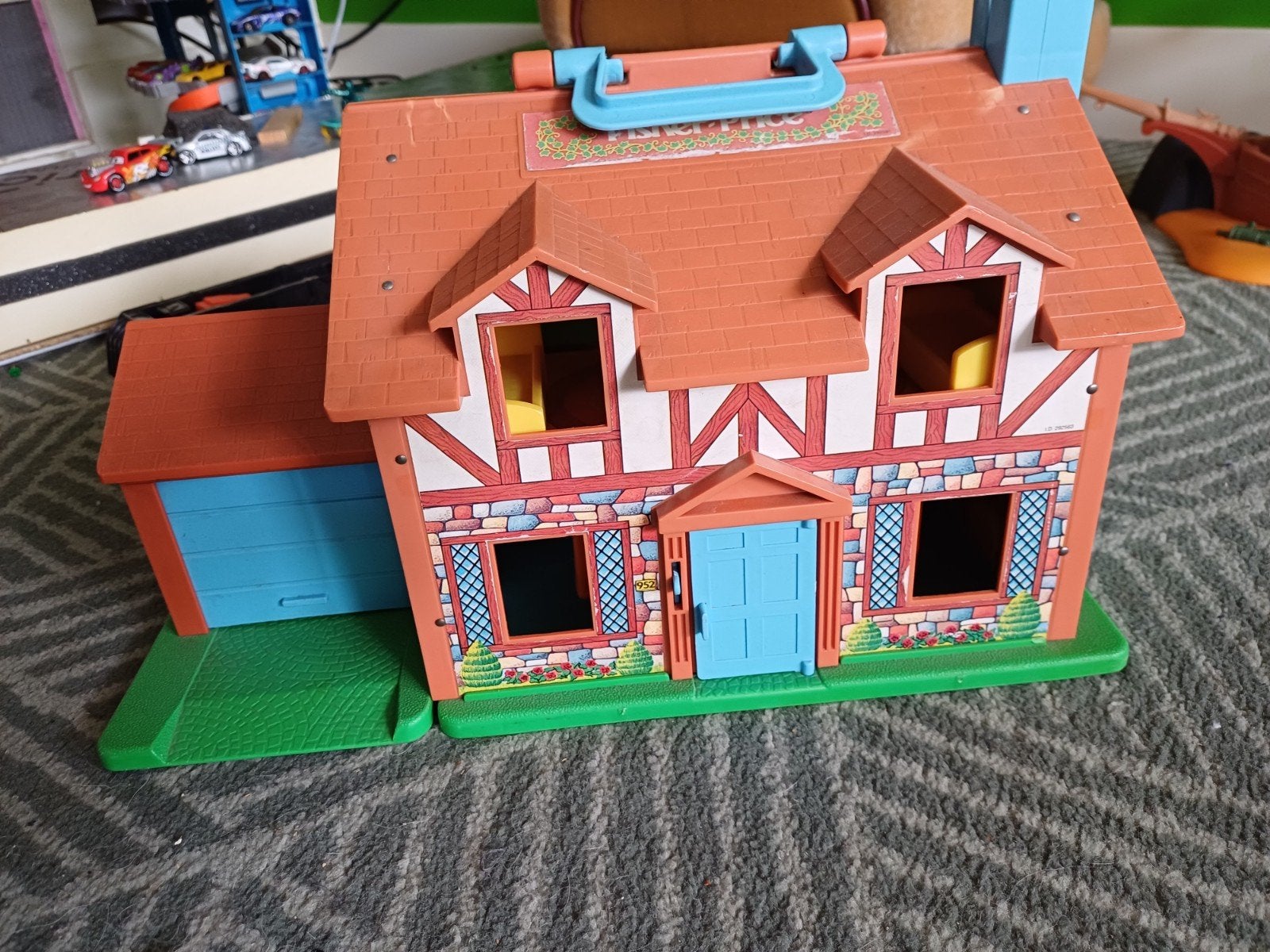 Vintage Fisher-Price Little People Speelhuis met Garage, Ophalen of Verzenden, Gebruikt, Speelset