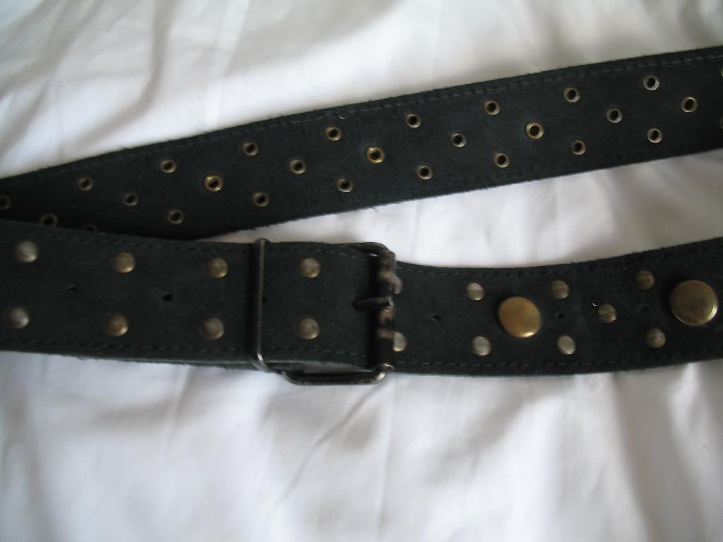 Western Leren Suede Ceintuur+ Koperen Studs Zwart ✨Vintage, Zwart, Tailleriem, Ophalen of Verzenden, Zo goed als nieuw