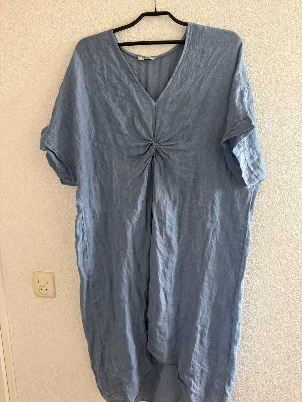 Made in Italy Puro Luno lange linnen jurk maat 52/54  NIEUW, Kleding | Dames, Ophalen of Verzenden, Nieuw, Blauw, Jurk