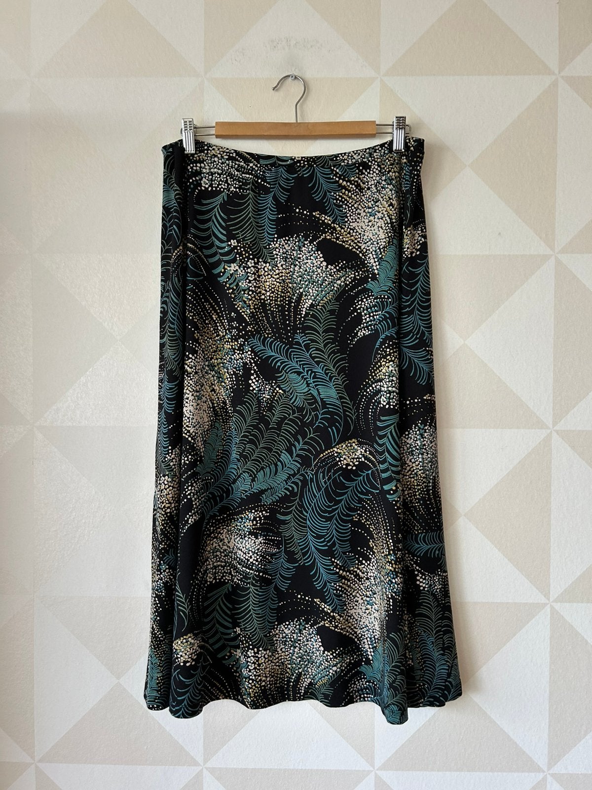 King Louie Juno Skirt maxi rok zwart veren XL/42 zgan, Kleding | Dames, Rokken, Zwart, Maat 46/48 (XL) of groter, Ophalen of Verzenden