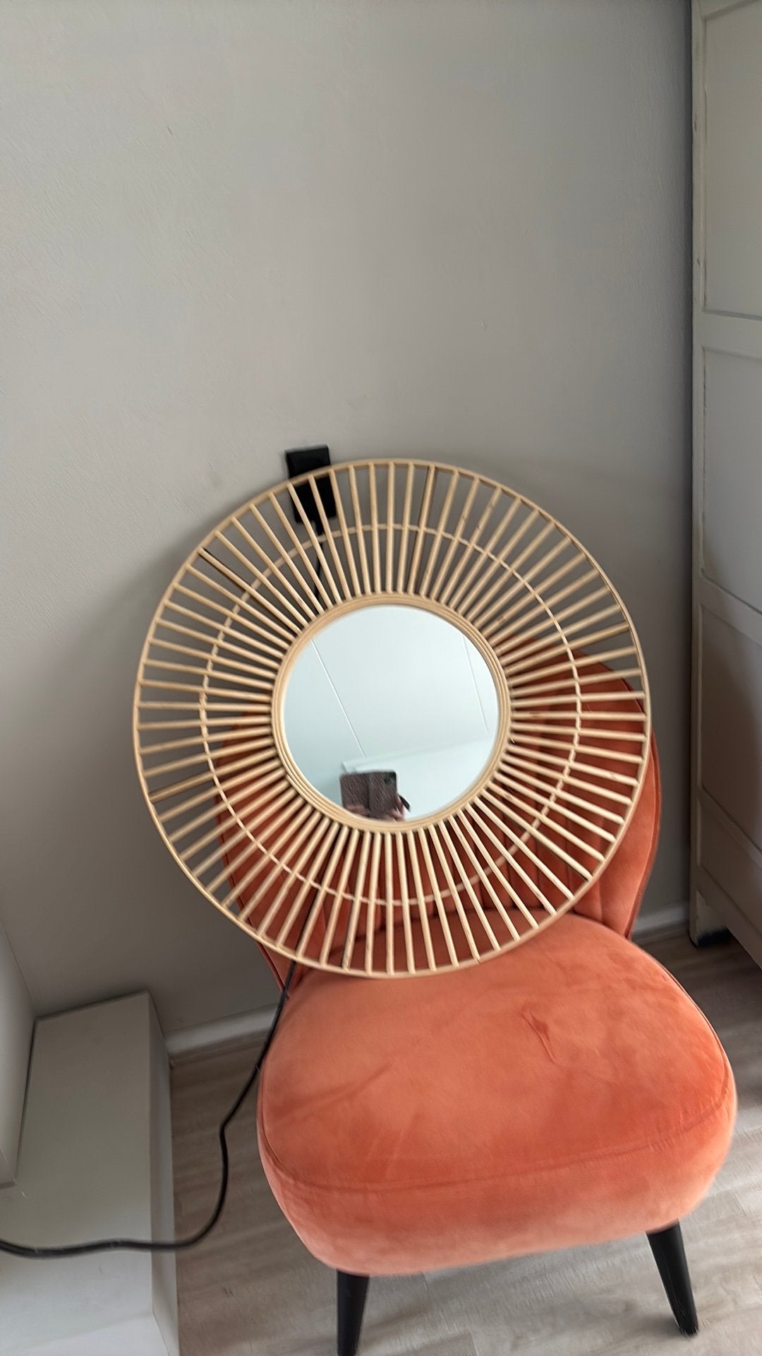 Spiegel, Huis en Inrichting, Woonaccessoires | Spiegels, Ophalen, Zo goed als nieuw, Rond