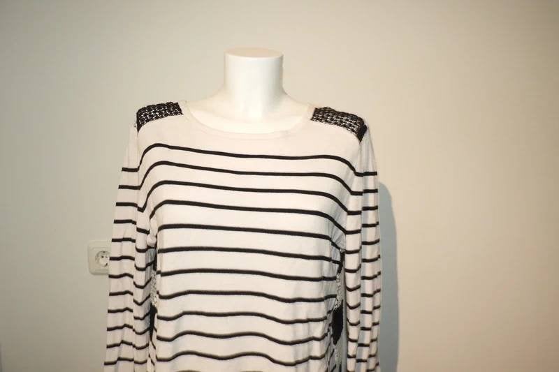 Marccain sweater gestreept open gewerkte achterkant sier N5, Kleding | Dames, Maat 42/44 (L), Zo goed als nieuw, Marccain, Meerkleurig