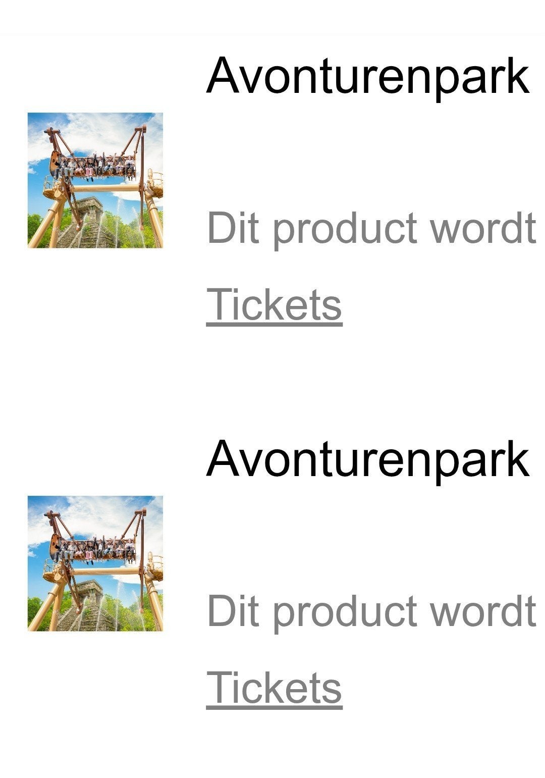 4x entree kaartjes avonturenpark Hellendoorn, Drie personen of meer, Ticket of Toegangskaart