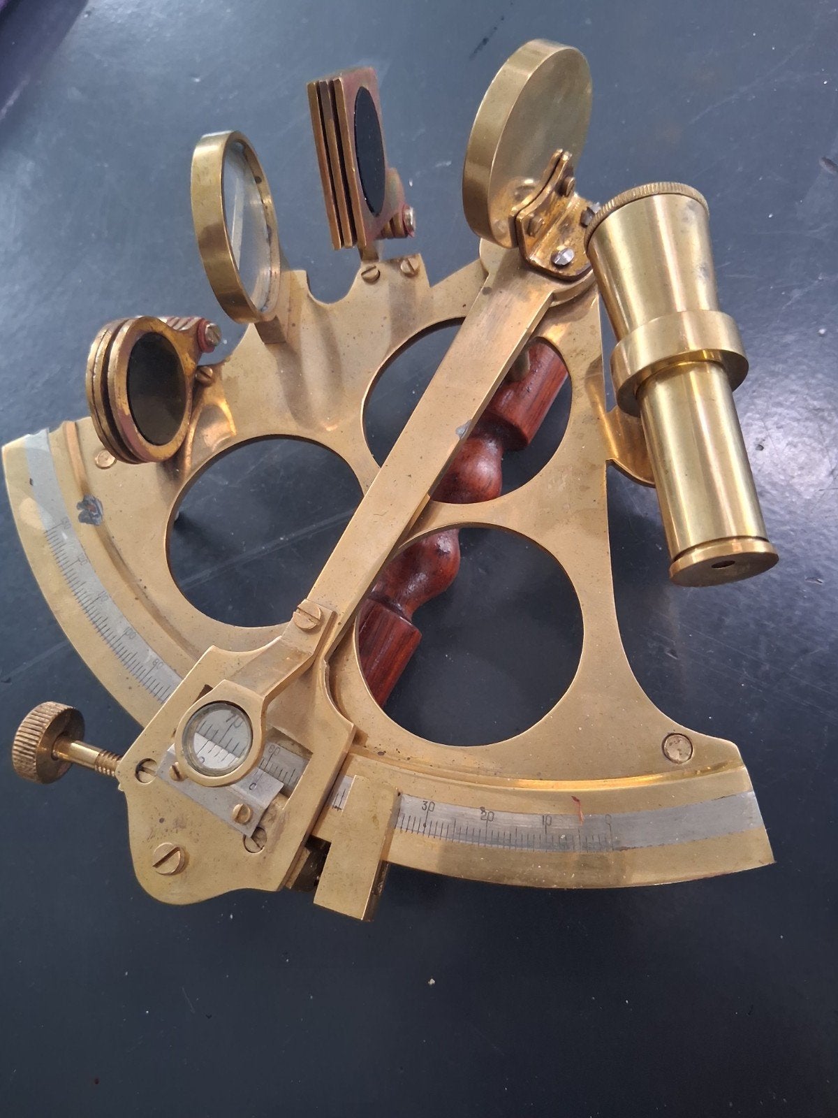 Antieke messing sextant in houten kist, Ophalen of Verzenden