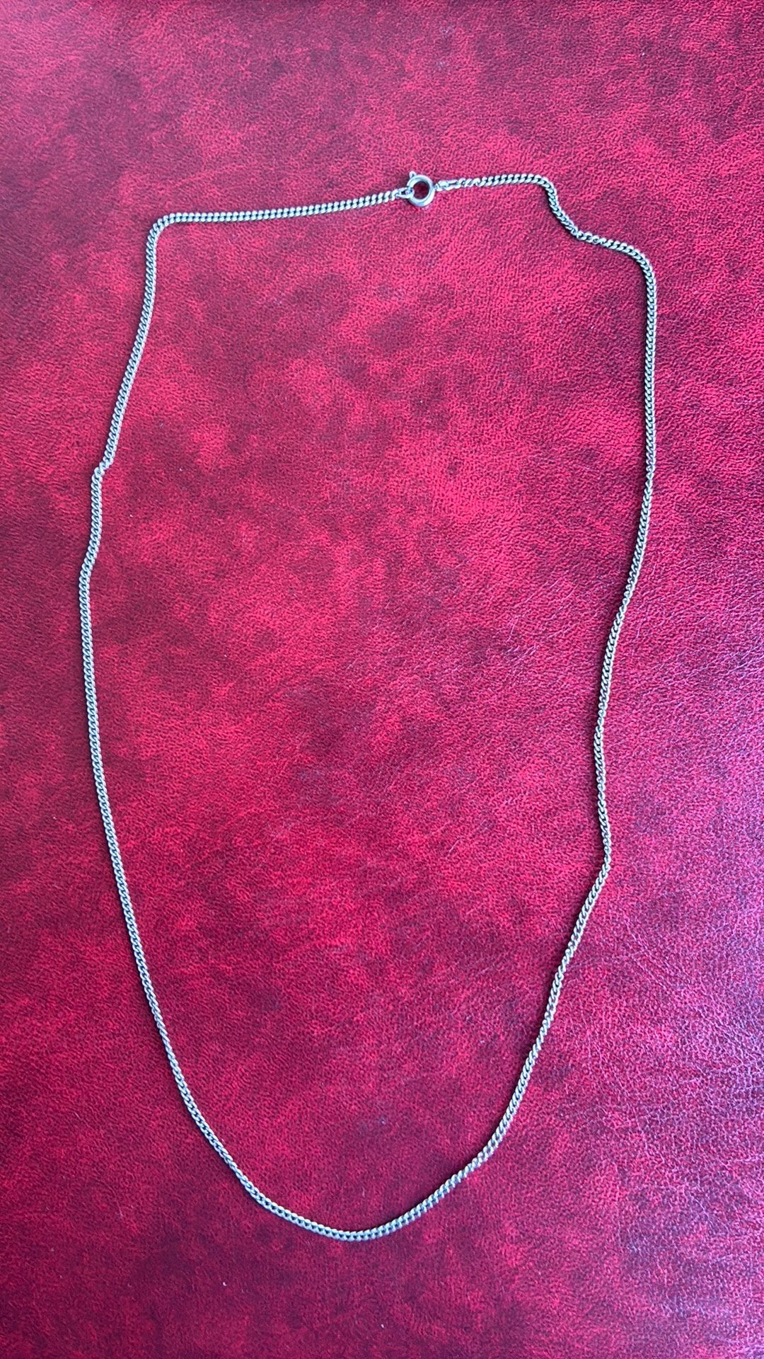 835 zilver ketting 54,5 cm 2 mm gourmetschakel, Ophalen of Verzenden, Gebruikt, Zilver, Zilver